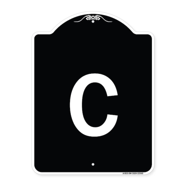 Sign with Letter C Heavy-Gauge Aluminum Architectural Sign, 24" x 18", BW-1824-22960